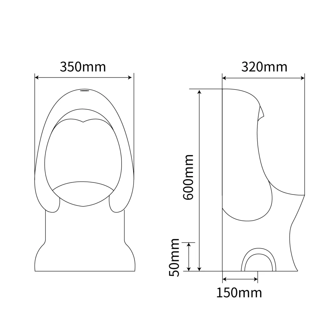 Colorful Penguin Shape Ceramic Children&prime;s Floor Mounted Urinal, Small Freestanding Urinal for Kids Bathroom, Safe-Designed Preschool Sanitary Ware