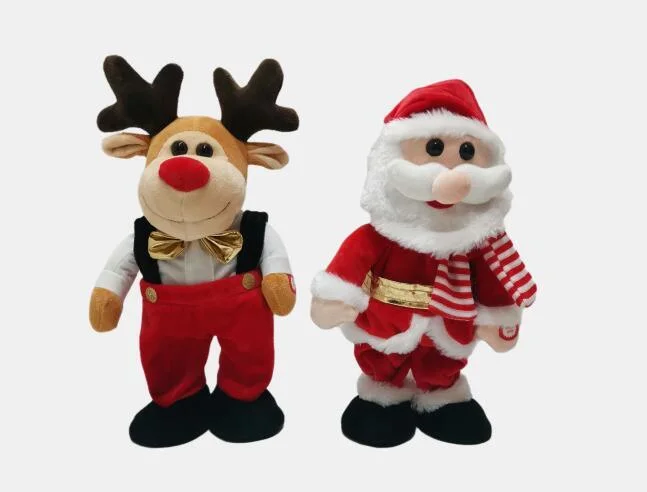 Holiday Gift Singing and Dancing Wiggly Santa and Reindeer X&prime; Mas Play with Family BSCI Factory