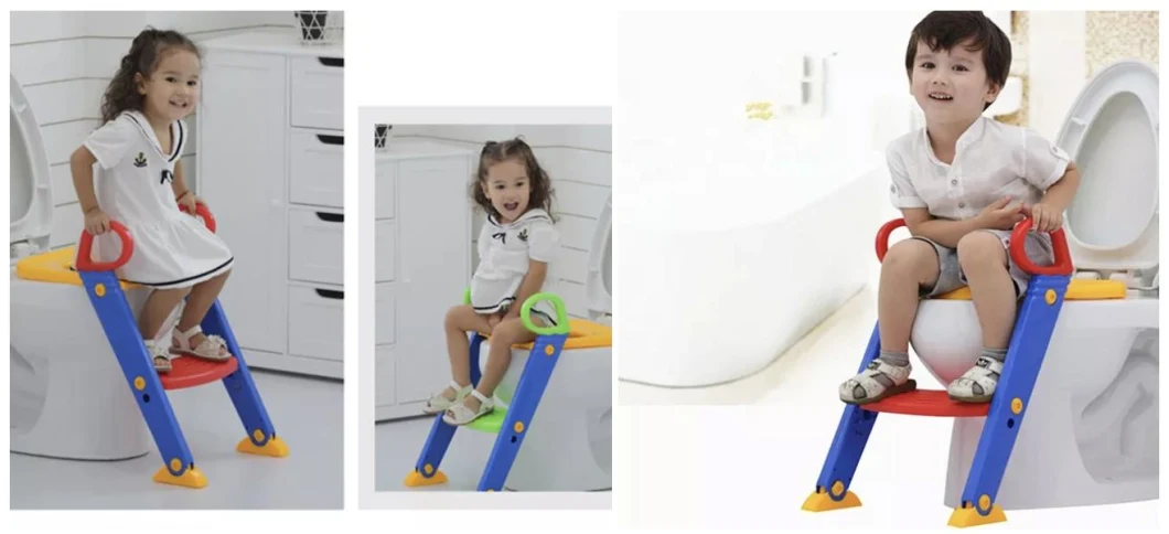 Baby Potty Training Seat Children&prime; S Potty Toilet Seat Adjustable Ladder Toilet Training Folding Seat