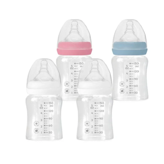 Wide Neck Borosilicate Glass Baby Bottle Organic Feeding Bottle